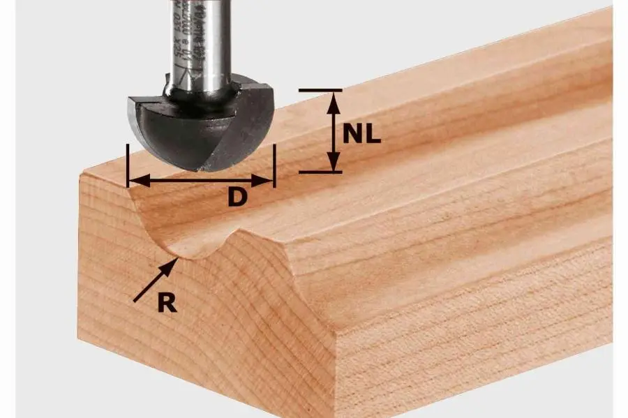 Fraise à gorge creuse HW avec queue de 8mm FESTOOL HW S8 R8 - 490985
