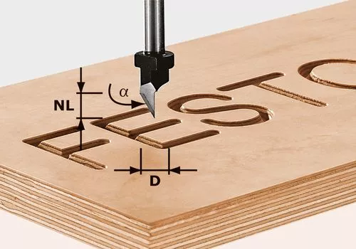 Fraise à graver HS avec queue de 8mm FESTOOL HS S8 D11/60° - 491002