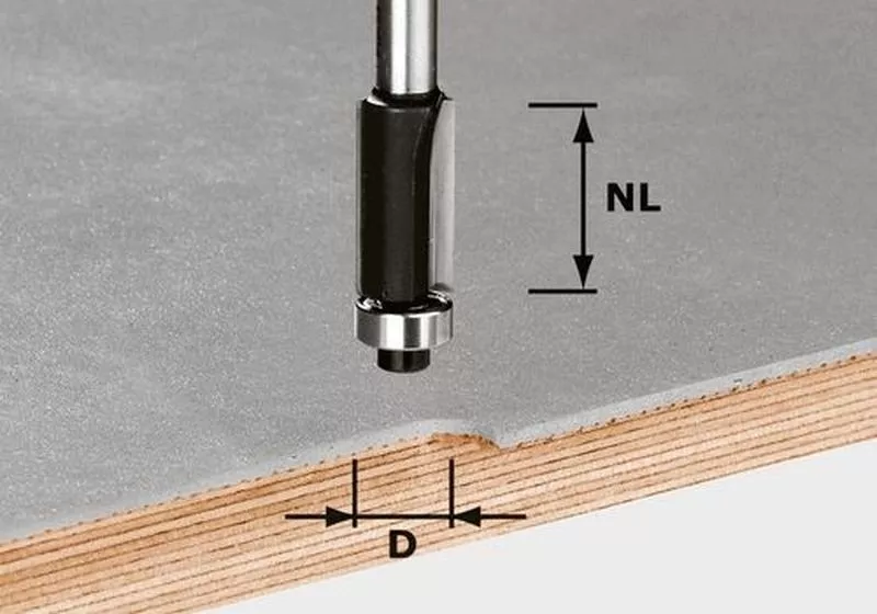 Fraise à affleurer HW avec queue de 8mm FESTOOL HW S8 D12,7/NL25 - 491027
