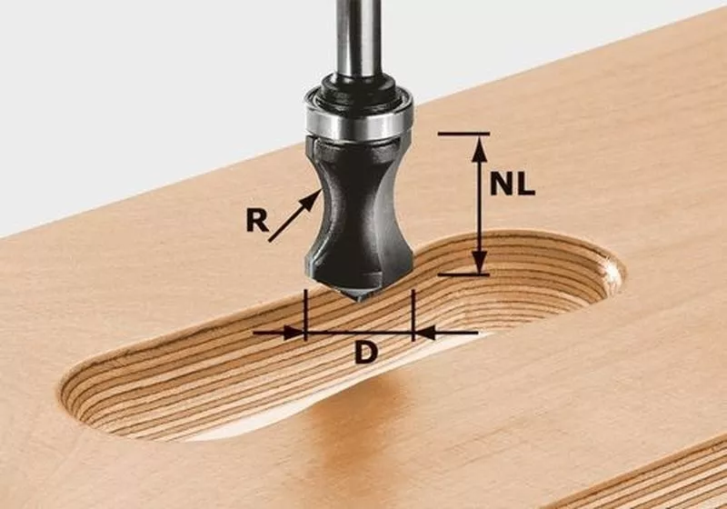 Fraise pour poignée moulurée HW avec queue de 8mm FESTOOL HW S8 R16/NL32 - 491033