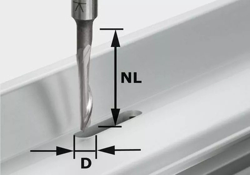 Fraise aluminium HS avec queue de 8mm FESTOOL HS S8 D5/NL23 - 491036