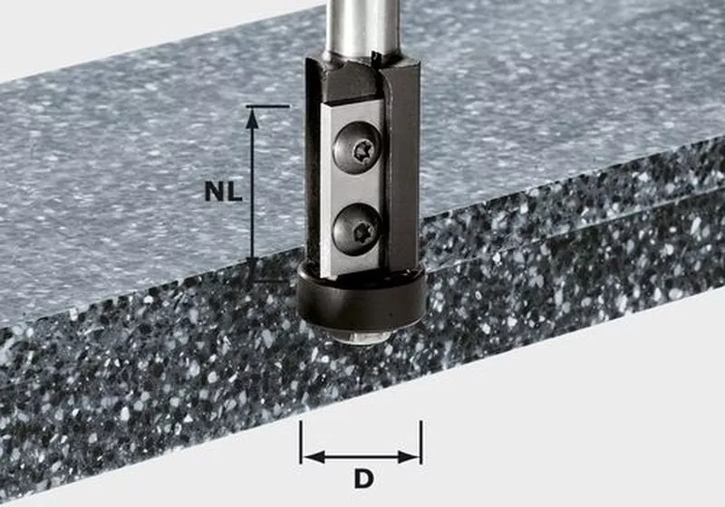 Fraise à affleurer avec plaquettes de rechange HW queue de 12mm FESTOOL HW S12 D21/30WM - 491120