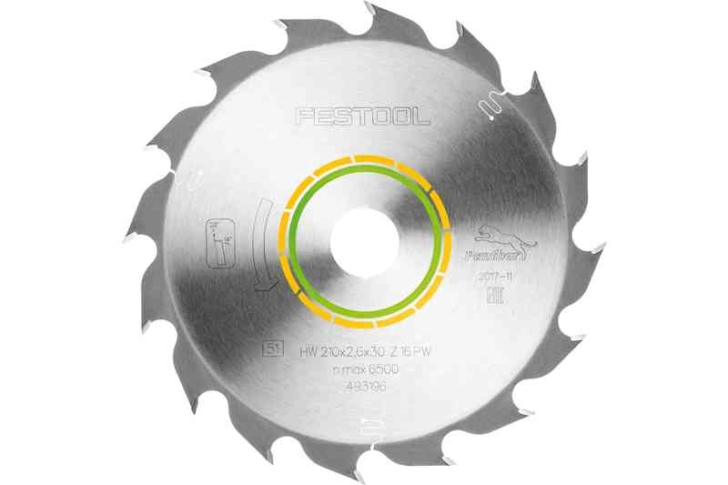 Lame de scie à bois Panther 210x2.6x30 FESTOOL PW16 dents pour TS 75 - 493196