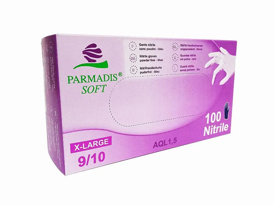 Boite de 100 Gants en nitrile T.XL 9/10 CRISTAL HYGIENE Usage unique EN374 - FGNITRI9