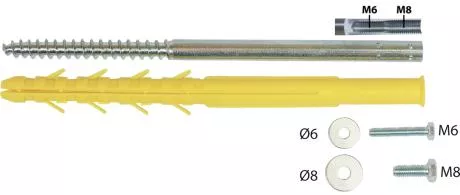 Fixation universelle M6 et M8 ING FIXATIONS Doublage plaque de plâtre + isolant - Ø 12 x 200 mm - Boîte de 20 - A160470