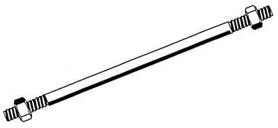 Entretoise filet acier zingué bichromaté 16 x 350 mm + 2 écrous TORBEL - G616352