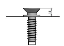 Walco V80 KNAPP - 1 ferrure + 3 vis bois Ø10 x 60 mm + 1 vis colerette Ø16x60 mm - K103