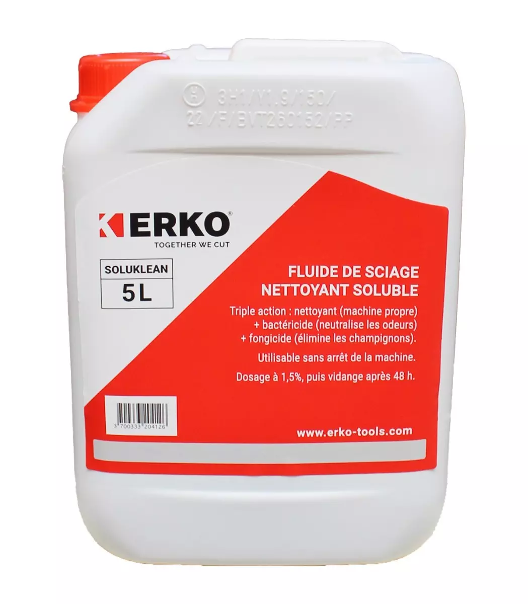 Fluide nettoyant ERKO soluble Soluklean - Bidon 5 L - 6400004 Fluide nettoyant ERKO soluble Soluklean - Bidon 5 L - 6400004