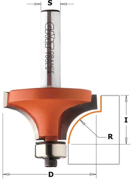 Mèche Quart de rond carbure D=31.7x16 R=9.5 S=8 MFLS - CMT93831711
