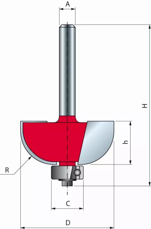 Mèche pour arrondi concave FREUD - Ø25,4 H12,7/54,2 Q8 Z2 - F03FR01701 -30-10308P Mèche pour arrondi concave FREUD - Ø25,4 H12,7/54,2 Q8 Z2 - F03FR01701 -30-10308P
