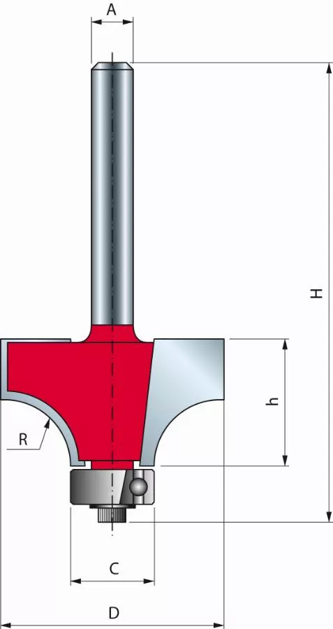 Mèche pour arrondi convexe FREUD - Ø18,7 H12,7/54,9 Q8 Z2 - F03FR01767 -34-10308P