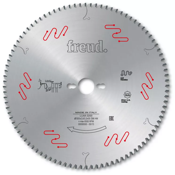 Lame trapèze plate pour matériaux plastiques FREUD - Ø250 2,8/2,2 AL30 Z80 TP- - F03FS05163 -LU4A 0100
