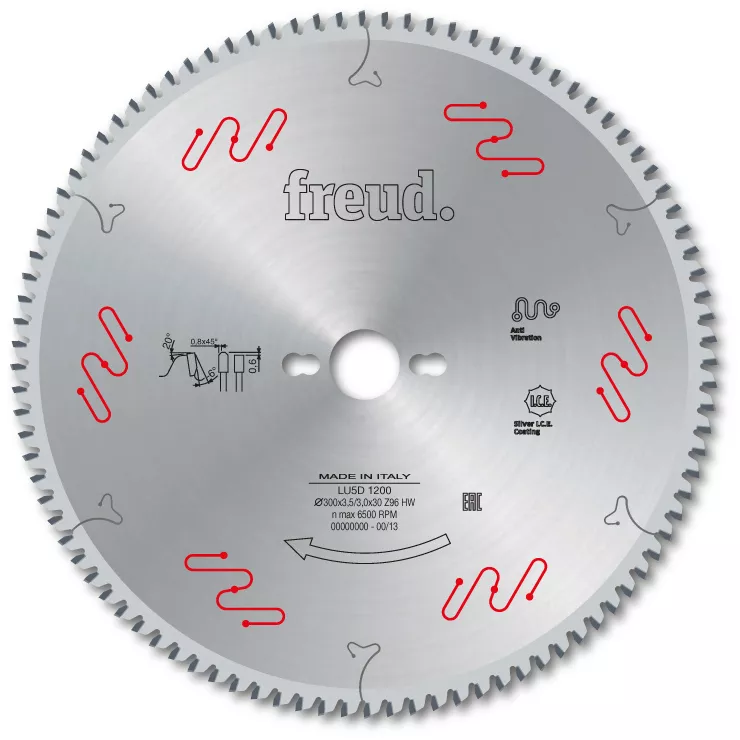 Lame pour métaux non ferreux/PVC/Aluminium FREUD - Ø300 3,5/3 AL30 Z96 TP- - F03FS05301 -LU5D 1200