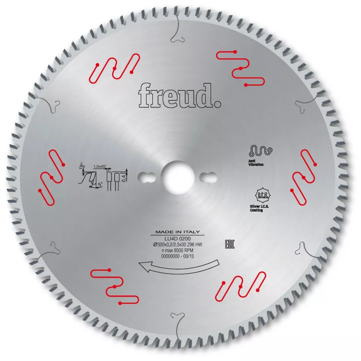 Lame trapèze plate pour surfaces FREUD - Øures//composites FREUD - Ø250 3,2/2,5 AL30 Z80 TD+ - F03FS07294 -LU4D 0100