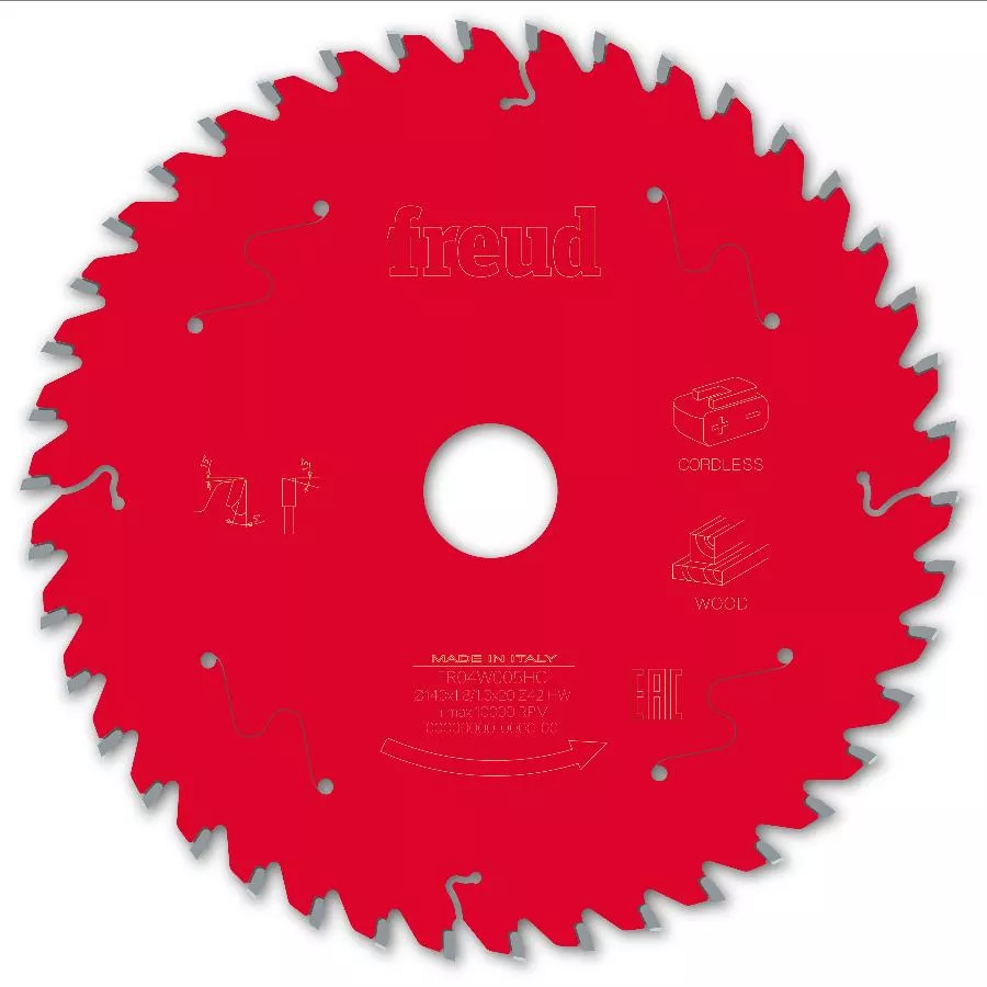Lame pour scie circulaire portative sans fil FREUD - Ø140 1,8/1,3 AL20 Z42 BA 5° - F03FS10046 -FR04W005HC
