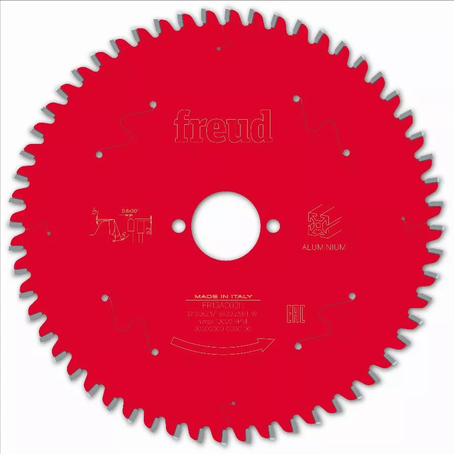 Lame pour scie circulaire portative FREUD - Ø190 2,5/1,6 AL30 Z56 TP -5° - F03FS09815 -FR13A002H