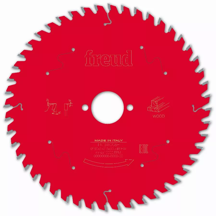 Lame pour scie circulaire portative FREUD - Ø190 2,4/1,6 AL30 Z48 BA 10° - F03FS09719 -FR13W008H