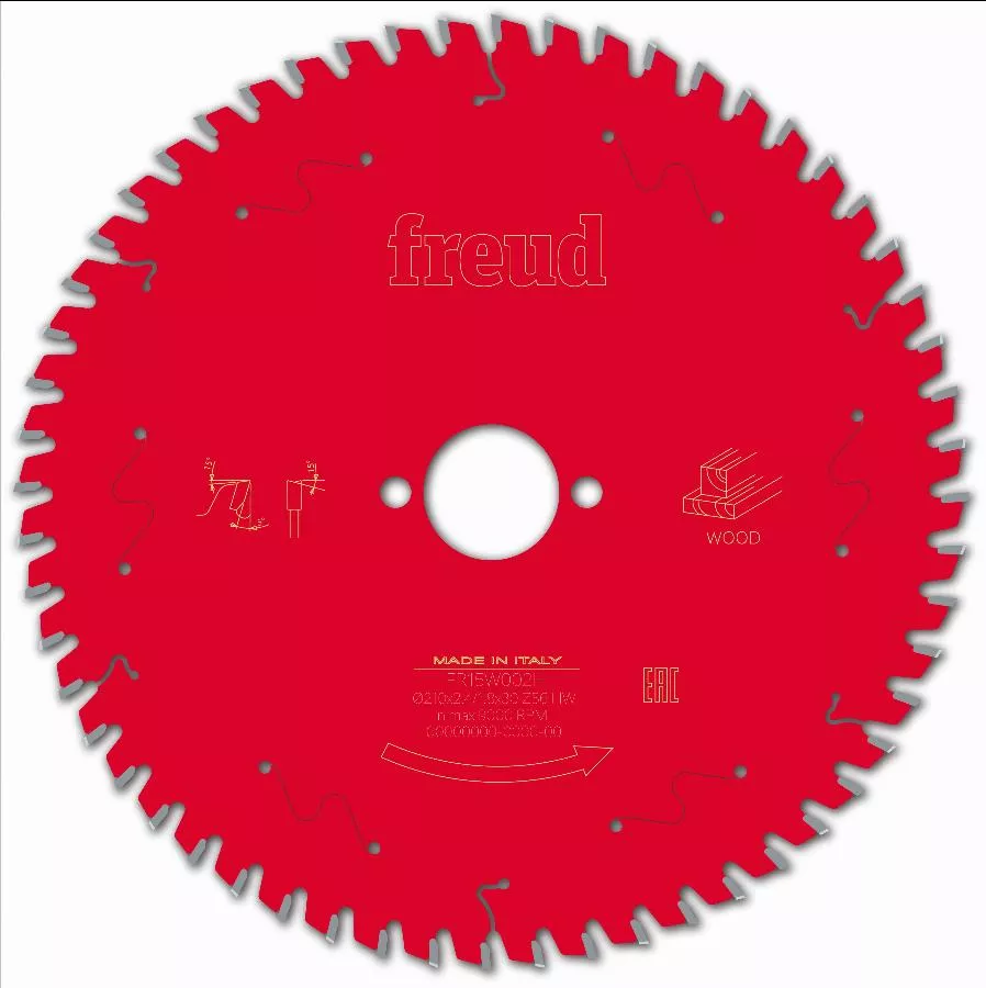 Lame pour scie circulaire portative FREUD - Ø210 2,4/1,8 AL30 Z56 BA 5° - F03FS09724 -FR15W002H