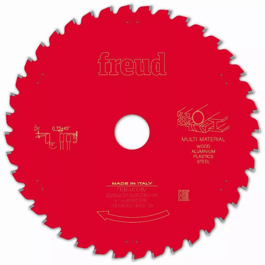 Lame pour scie circulaire portative FREUD - Ø216 2/1,6 AL30 Z40 TPB 0° - F03FS09887 -FR16M001M Lame pour scie circulaire portative FREUD - Ø216 2/1,6 AL30 Z40 TPB 0° - F03FS09887 -FR16M001M