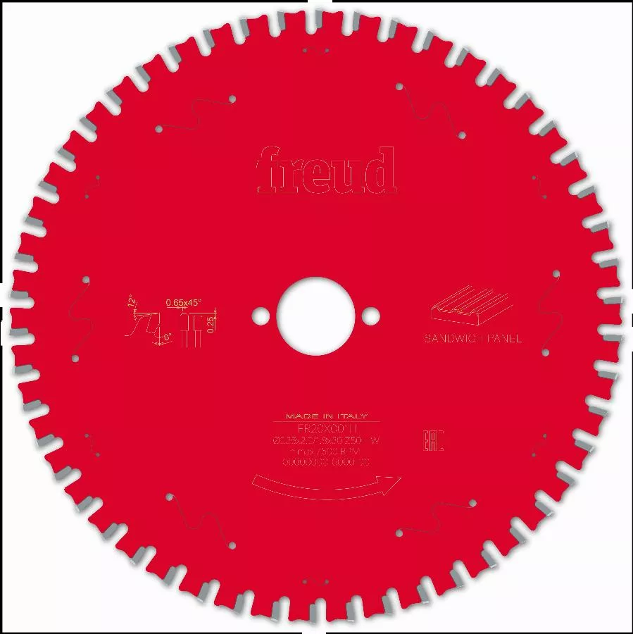 Lame pour scie circulaire portative FREUD - Ø235 2,2/1,8 AL30 Z50 TPB 0° - F03FS09857 -FR20X001H