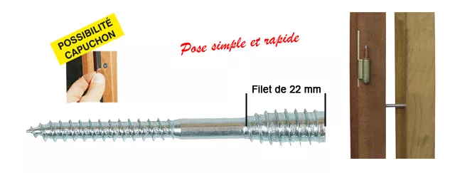 Boîte 100 Vis top roc bois ING FIXATIONS - 6x100 mm - Fil.22 mm + chevilles - Bte 100 - A430020