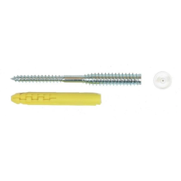 Boîte 100 Vis top roc PVC 6x120 ING FIXATIONS - Filetage 45 mm - Capuchons blancs/chevilles - A430170 Boîte 100 Vis top roc PVC 6x120 ING FIXATIONS - Filetage 45 mm - Capuchons blancs/chevilles - A430170