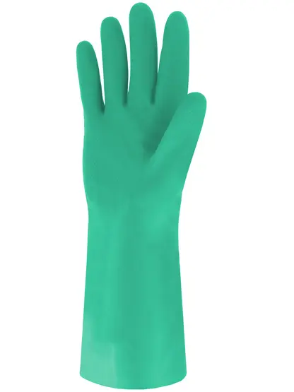 Gants nitrile vert floqué 30 cm SINGER T.8 - NIT153808