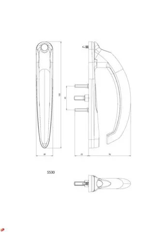 Poignée 20° Intérieur 5530-2 Blanc CROISEE DS - Fut Centre Droite Prof.28 à 38 Mm - DS5530-D036