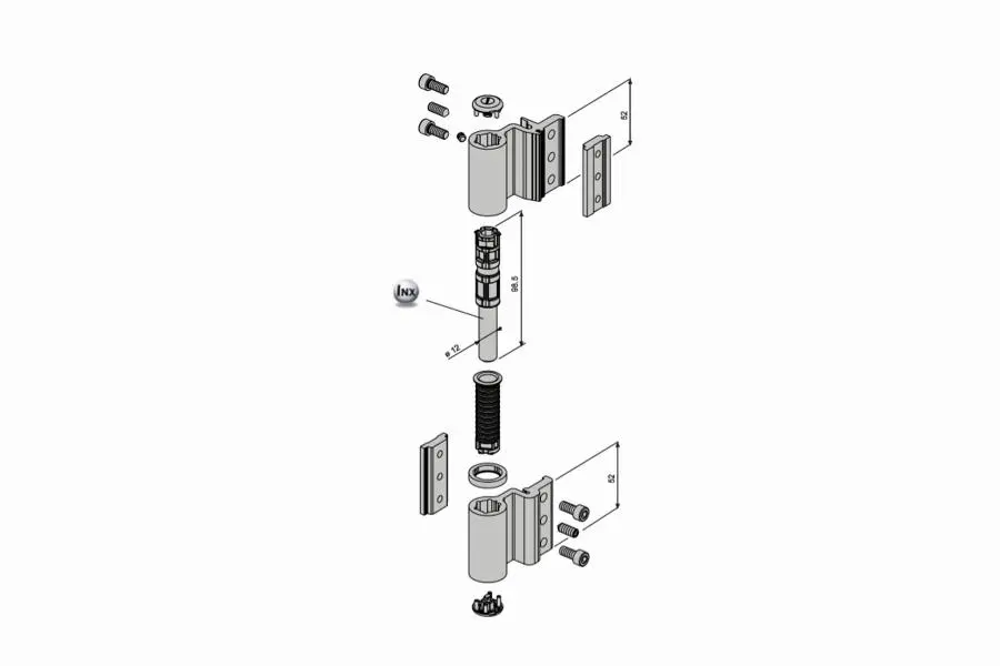  Paumelle à clamer alu 5500AI FAPIM pour porte lourde - Noir 9005 - 5520A_37