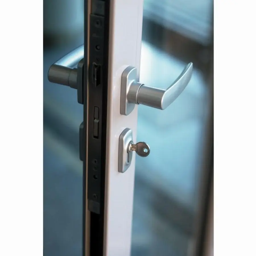 Béquille double Hera FAPIM Carré de 8 - Profil 40 à 55 mm - gris aluminium - 2041I_G5 