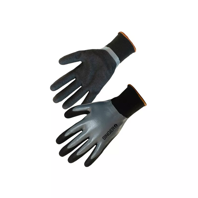 Gant nylon SINGER Enduits nitrile - Double couche - GRIP157
