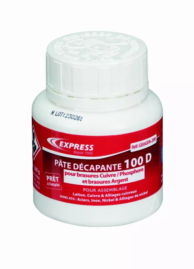 Pate décapante EXPRESS 200 g - Brasures Cuivre/Phosphore-Argent - GE6PFA-200