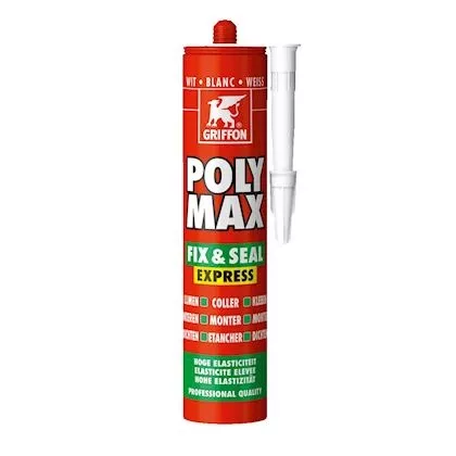 Max bag de 12 Mastic colle Poly Max Fix 1Seal Express GRIFFON Blanc 425 gr - 7000512