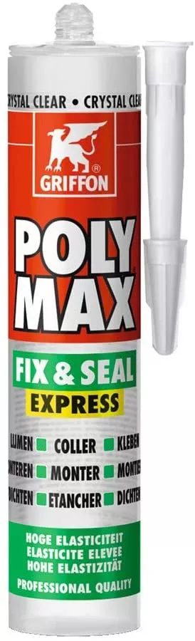 Max bag de 12 Mastic colle Poly Max Fix 1Seal Express Crystal GRIFFON 300 gr - 7000513