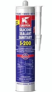 Silicone sanitaire Blanc S-200 Acrylique GRIFFON cartouche 300 ml - 1249326