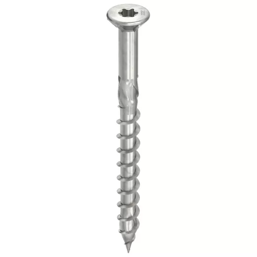 Vis HECO-Topix-Plus Inox pour terrasse - Ø5x60mm - Tête Fraisée avec nervures de fraisage - Filetage Partiel - T20 - Boite de 200 - 61919