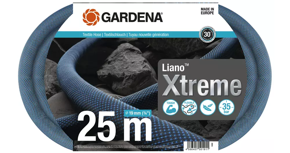 Tuyau Textile Hose Liano Xtreme 19 mm (3/4") - 25 m - GARDENA - 18482-20