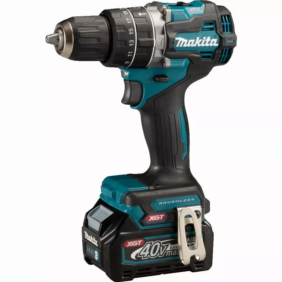 Perceuse à percussion BL 54Nm 40V max MAKITA 2 batt. BL4025 + chargeur DC40RA - HP002GD201 Perceuse à percussion BL 54Nm 40V max MAKITA 2 batt. BL4025 + chargeur DC40RA - HP002GD201