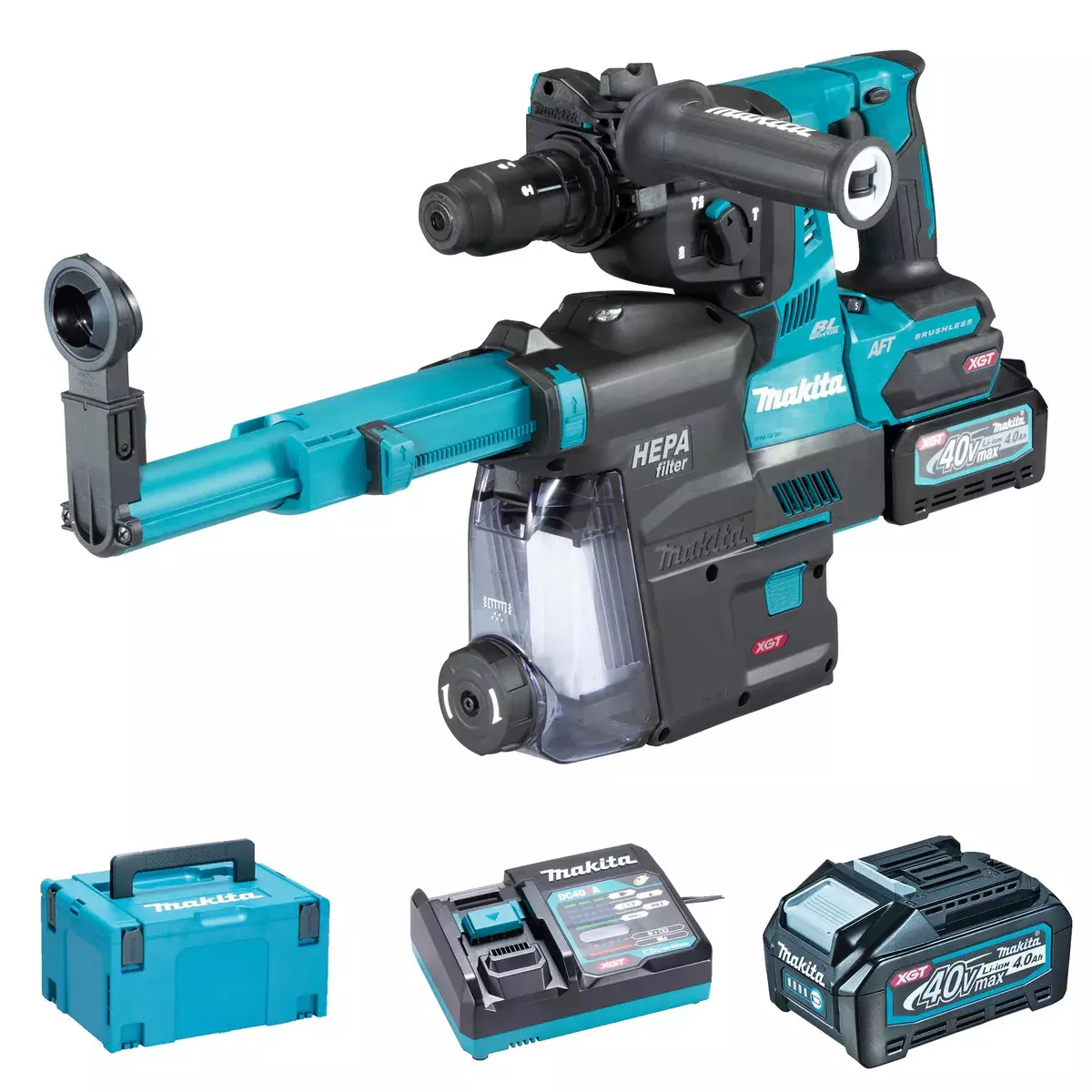 Perfo-burineur SDS-Plus 40V max 28 mm AWS - MAKITA - avec 2 batteries 40V 4.0Ah - chargeur - MakPac- HR002GM204 Perfo-burineur SDS-Plus 40V max 28 mm AWS - MAKITA - avec 2 batteries 40V 4.0Ah - chargeur - MakPac- HR002GM204