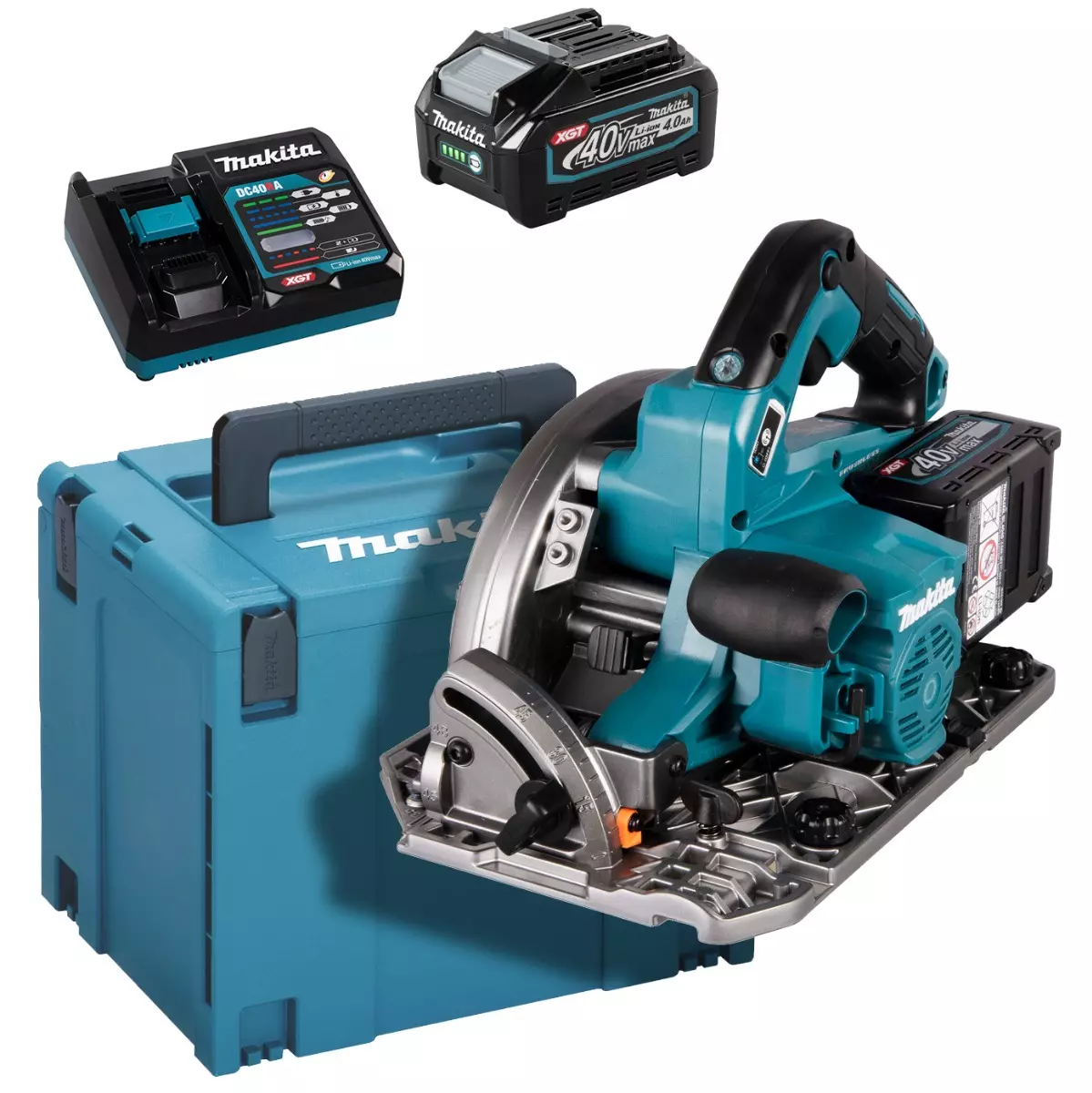 Scie circulaire 40V XGT Ø190 mm Bluetooth - MAKITA - avec 2 batteries 40V 4.0Ah - chargeur - MakPack - HS004GM202 Scie circulaire 40V XGT Ø190 mm Bluetooth - MAKITA - avec 2 batteries 40V 4.0Ah - chargeur - MakPack - HS004GM202