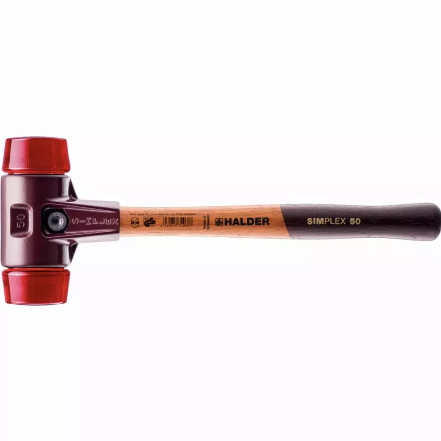 Maillet HALDER SIMPLEX Plastique avec boîtier en fonte malléable et manche en bois - D=40 mm - 3006.040