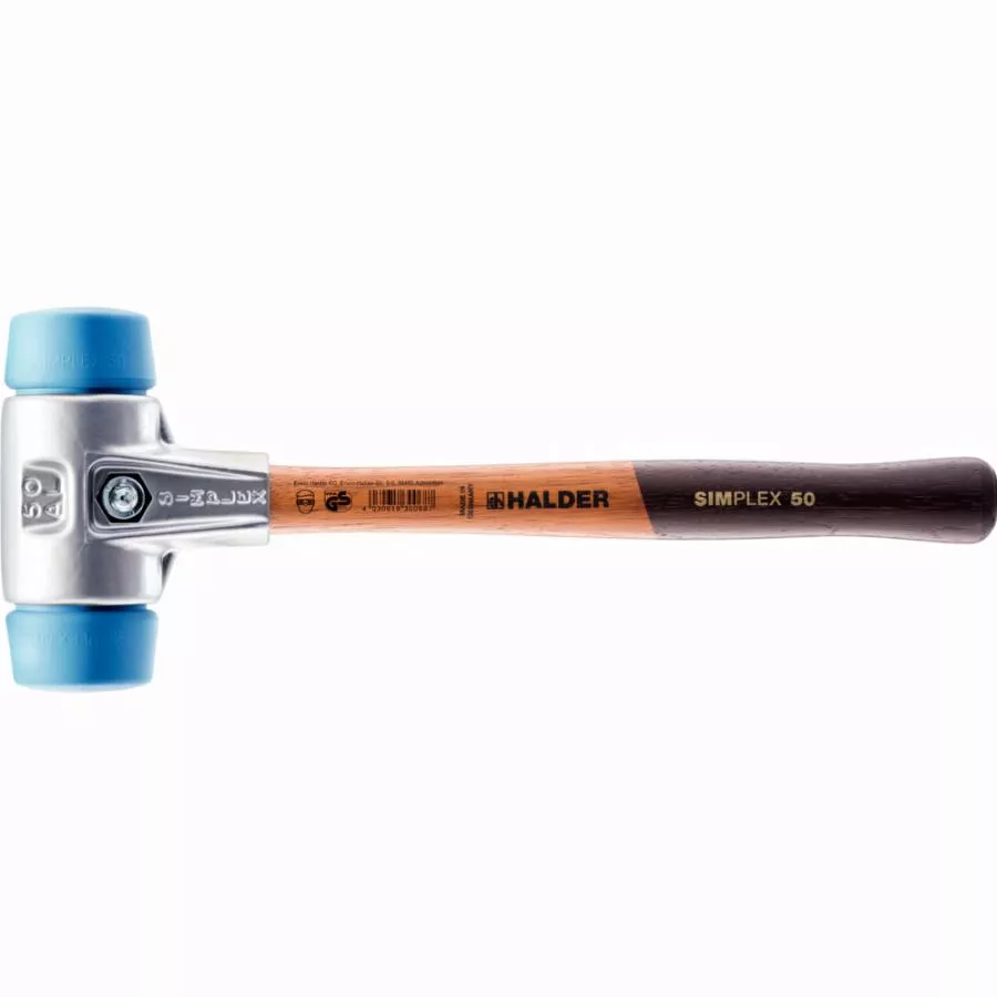 Maillet HALDER SIMPLEX TPE souple avec boîtier en aluminium et manche en bois - D=60 mm - 3101.060 Maillet HALDER SIMPLEX TPE souple avec boîtier en aluminium et manche en bois - D=60 mm - 3101.060