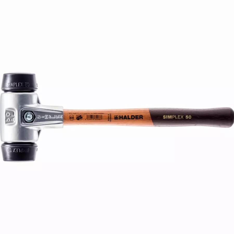 Maillet HALDER SIMPLEX Caoutchouc chargé avec boîtier en aluminium et manche en bois - D=60 mm - 3102.060 Maillet HALDER SIMPLEX Caoutchouc chargé avec boîtier en aluminium et manche en bois - D=60 mm - 3102.060