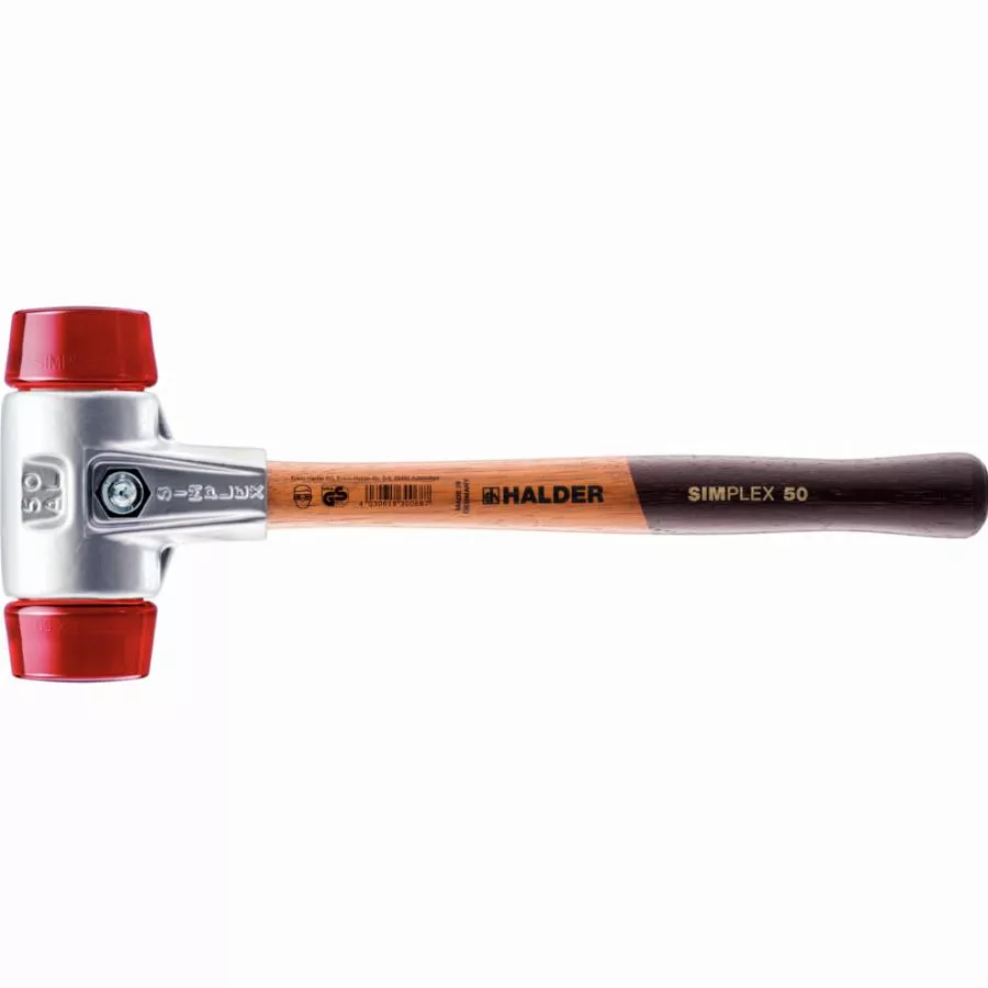 Maillet HALDER SIMPLEX Plastique avec boîtier en aluminium et manche en bois - D=60 mm - 3106.060 Maillet HALDER SIMPLEX Plastique avec boîtier en aluminium et manche en bois - D=60 mm - 3106.060