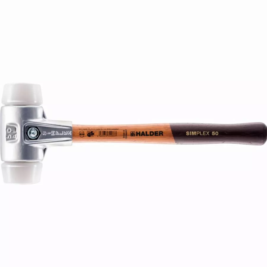 Maillet HALDER SIMPLEX Superplastique avec boîtier en aluminium et manche en bois - D=60 mm - 3107.060 Maillet HALDER SIMPLEX Superplastique avec boîtier en aluminium et manche en bois - D=60 mm - 3107.060