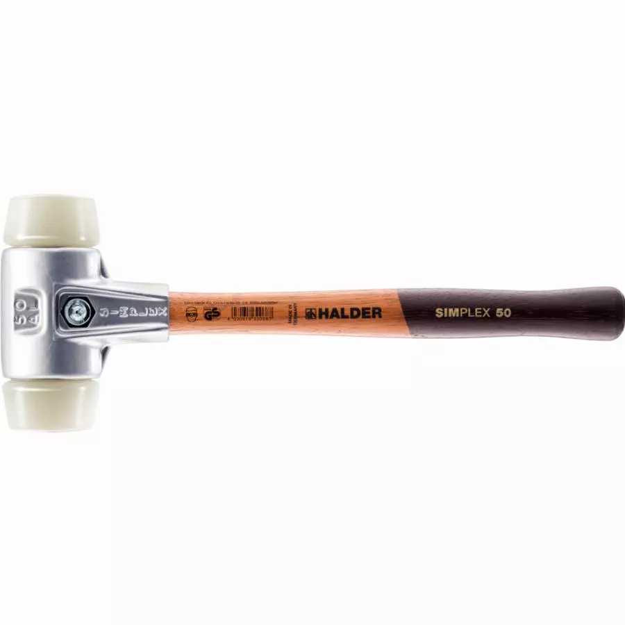 Maillet HALDER SIMPLEX Nylon avec boîtier en aluminium et manche en bois - D=60 mm - 3108.060 Maillet HALDER SIMPLEX Nylon avec boîtier en aluminium et manche en bois - D=60 mm - 3108.060