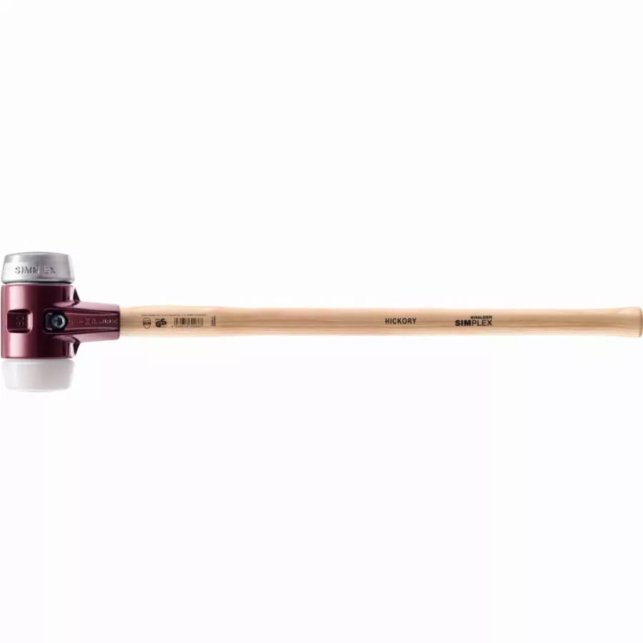 Marteau de frappeur HALDER SIMPLEX Superplastique / métal doux avec boîtier en fonte malléable, manche en bois hickory de haute qualité - D=80 mm - 3079.081