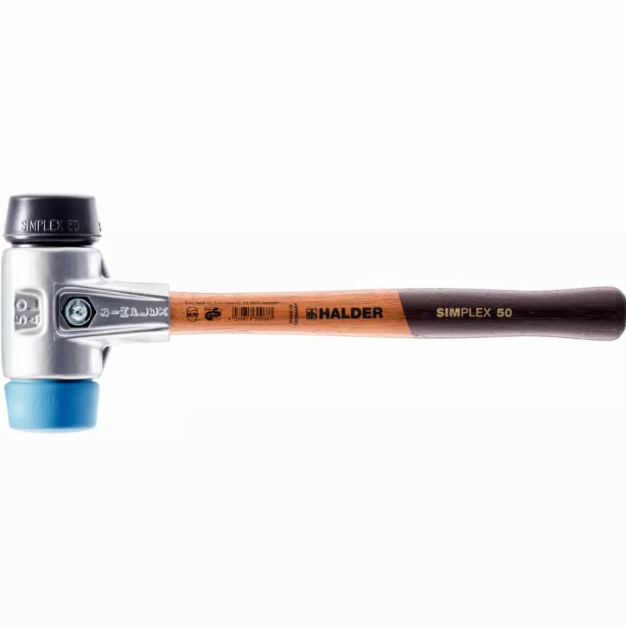 Maillet HALDER SIMPLEX TPE souple / TPE souple avec boîtier en aluminium et manche en bois - D=30 mm - 3112.030