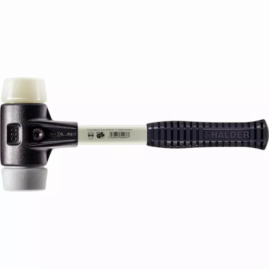 Maillet HALDER SIMPLEX TPE moyen / nylon avec boîtier en fonte malléable renforcée et manche en fibre de verre - D=60 mm - 3738.060 Maillet HALDER SIMPLEX TPE moyen / nylon avec boîtier en fonte malléable renforcée et manche en fibre de verre - D=60 mm - 3738.060