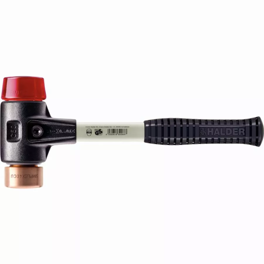 Maillet HALDER SIMPLEX Cuivre / plastique avec boîtier en fonte malléable renforcée et manche en fibre de verre - D=40 mm - 3746.040 Maillet HALDER SIMPLEX Cuivre / plastique avec boîtier en fonte malléable renforcée et manche en fibre de verre - D=40 mm - 3746.040